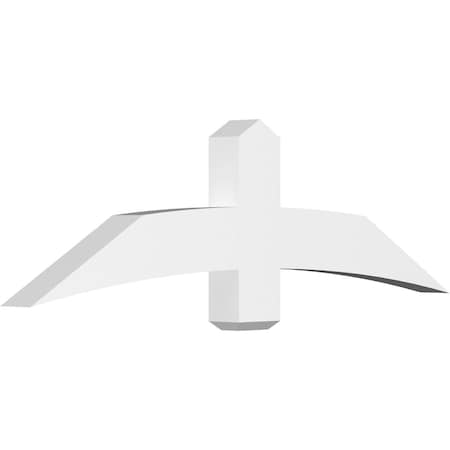 Ekena Millwork Bellingham Architectural Grade PVC Gable Bracket, 60"W x 17 1/2"H x 4"D x 6"F, 7/12 Pitch GBP060X18X0406BEL00
